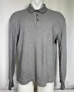 Zegna Gray Long Sleeve Collared Polo Shirt Men's LARGE 52 - Picture 1 of 10
