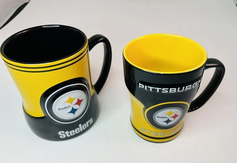 Steelers NFL Coffee Mugs (2) New No Box His N’ Hers Cover