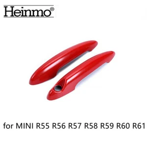 2pcs Red Door Handle Cover Cap For Clubman Countryman R55 R56 R60 Cooper S - Picture 1 of 4
