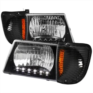 92-04 Ford Econoline Van Faro Tira de LED + Esquina Carcasa Cristal Lente - Imagen 1 de 4