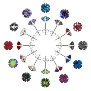 Sterling Silver Stud Earrings made with 1088 Chaton Primero® Crystals - Picture 1 of 26