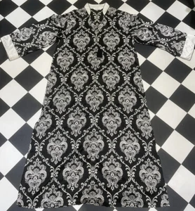 DAMEN GRÖSSE 14 SCHWARZ UND CREME SEIDE DESIGN KAFTAN KALEIDOSKOP NIE GETRAGEN - Bild 1 von 4