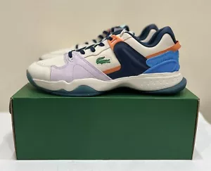 Lacoste T-Point Brown Blue Tennis Shoes Sneakers Mens Size US 8 (UK7) ✅ - Picture 1 of 8