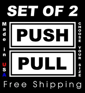PUSH & PULL DECALS for Doors, Businesses and Residential use LAMINATED - Picture 1 of 5