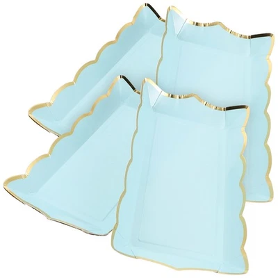  4 Pcs Servierplatte Rechteckig Servierplatten Aus Pappe Vorspeise Servierschale - Bild 1 von 4