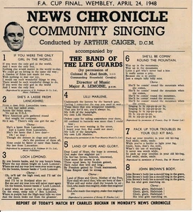 SONGSHEET - FA Cup Finale 1948 Blackpool v Manchester United - Bild 1 von 1
