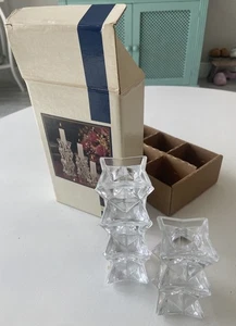 Set of 5 24% Full Lead Crystal Stackable Illusions Candlesticks - Picture 1 of 7