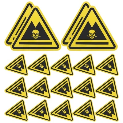  20 Pcs Hazardous Waste Warning Stickers Danger Safety Sign Decal - Image 1 of 4