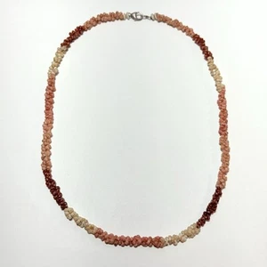 100 % Hawaii Niihau Kahelelani Muschel 17,75" Lei Halskette Sterlingsilber Verschluss - Bild 1 von 7