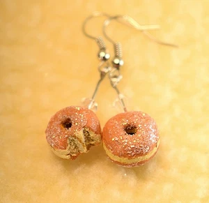 Zucker Donut Ohrringe, Handarbeit, Silberdraht - Bild 1 von 3