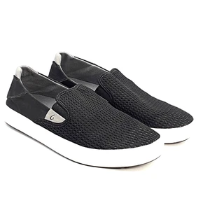 OluKai Lae'Ahi Mens Black Mesh Slip On Shoes Low Top Casual Loafers Size 7 - Picture 1 of 10