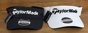 2 x TaylorMade Black White Adjustable Golf Visors/Hats NWT One Size Performance - Picture 1 of 10