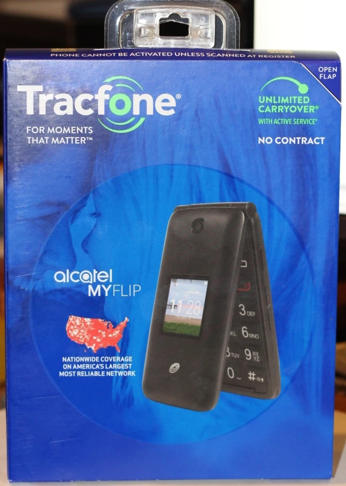 NEW SEALED Alcatel MyFlip - 4 GB - Black (TracFone) - Image 1 of 1