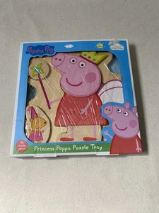 Peppa Pig Wooden Jigsaw Puzzle Tray Complete Learning x6 Chunky Pieces TV Show - Picture 1 of 16