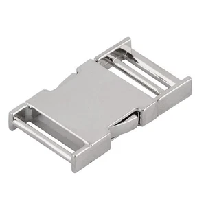 Backpack Metal Flat Side Quick Release Buckle 1" Inside Width Silver Tone - Picture 1 of 3
