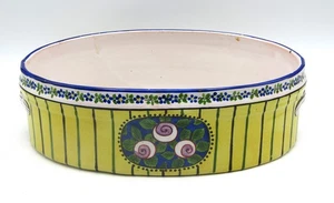 ANTIQUE ALADIN FRANCE SIGNED POTTERY OVAL SERVING DISH/PLANTER (10") - Picture 1 of 5