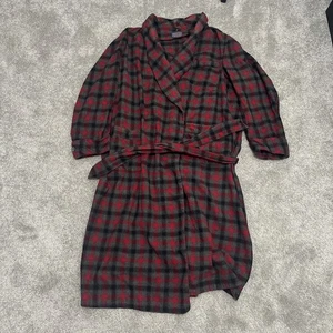 Vintage Pendleton Robe Mens XL Plaid Wool Belted Shawl Collar - Picture 1 of 6