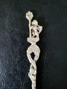 🍴VINTAGE VICENZE/ FLORENCE ITALY ORNATE FLORAL SOUVENIR FORK WITH GRIFFIN - Picture 1 of 10