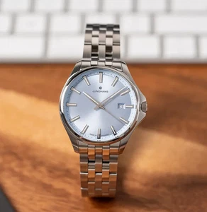 Junghans Meister S Quartz 35mm Blue Dial Stainless Steel Watch 47/4530.44 - Picture 1 of 1