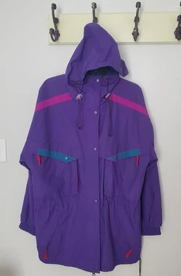 Abrigo Chaqueta Helly Hansen De Colección Para Hombre Talla M Años 90 Y2k Colorblock Púrpura Verde Foto 1 de 4