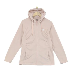 North Face Fleece Jacket Womens Size L Pink Full Zip Hooded Lightweight - Picture 1 of 15