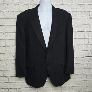 Nino Cerruti Mens Blazer Size 42 Black Pinstripe Sport Coat Suit Jacket - Picture 1 of 19