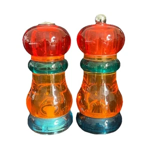 Juego de salero molino de pimienta vintage antiguo Thompson Fiesta Sunset - Imagen 1 de 17