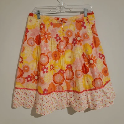 Falda Retro Izod Midi Talla 10 Floral 70S Hippie Boho Femenina Foto 1 de 4