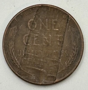 1957-D Lincoln Wheat Cent Error Obverse+Reverse Large Lamination X-350 - Picture 1 of 2