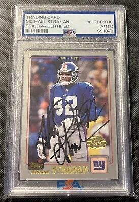 Michael Strahan 2001 Topps #112 Signed Card PSA DNA Auto Good Morning America - Image 1 of 2