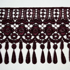 4" Orange Black Red Green Burgundy Gold Gray Venice Lace Trim Guipure By Yard - Picture 1 of 10