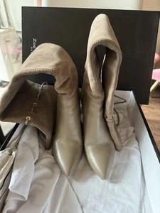 Zoe Wittner Design - Women’s Beige Leather and Suede Thigh High Books EU 38 - Picture 1 of 10