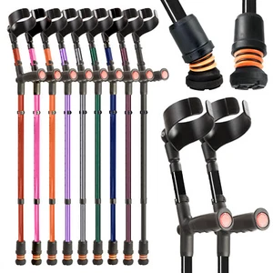 Flexyfoot Crutch Closed Cuff Soft Grip Crutches Shock Absorb Ferrule - Picture 1 of 41