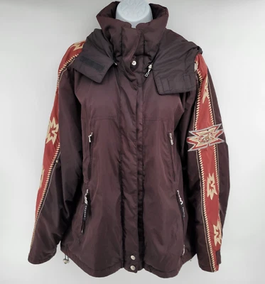 Bogner Southwest Embroidered Women's Ski Winter Jacket Size 12 Large Hooded - Image 1 of 4