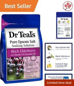 Epsom Salt Soak - Elderberry, Vitamin D, Essential Oils - Relieves Aches - 3lb
