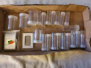 Münztuben klar Kunststoff x21 3 verschiedene Größen, 2x2 ZipTop Beutel & Silberbarren Hol - Bild 1 von 5