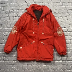 Vintage Willy Bogner Ski Jacket Goan Red White Crown Winter Womens 6 Made In USA - Picture 1 of 11