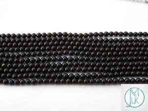 Black Onyx Natural Gemstone Round Beads 2mm Jewellery Making (185+ Beads)