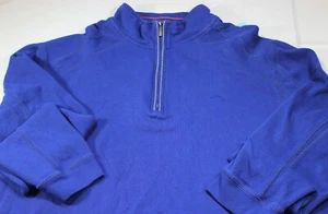 Men's Tommy Bahama 1/4 Zip pullover sweatshirt sweater XL 25 x 28 Blue - Picture 1 of 3