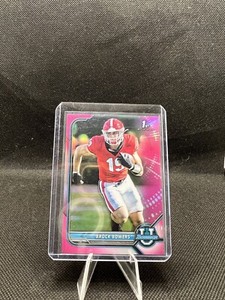 Brock Bowers 2022 Bowman University Pink 1st Bowman Refractor #83 Georgia