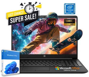 Portátil HP FHD 15.6" Intel Celeron Office 16GB RAM & 1TB SSD Win 11 Pro, Caja Abierta - Imagen 1 de 8