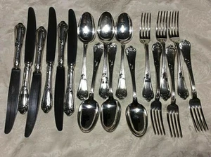 SAMBONET LAURIER servizio da 6 alpacca superargentata 18 PEZZI silver plate - Foto 1 di 8