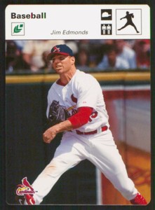 2005 Leaf Sportscasters Jim Edmonds #21 White Fielding-Glove 46/50 Cardinals