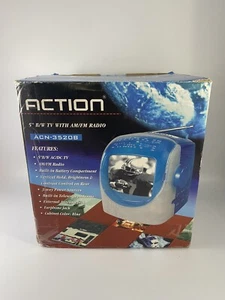 Action 5” Blue and Gray TV with AM/FM Radio AQ01 - Picture 1 of 11
