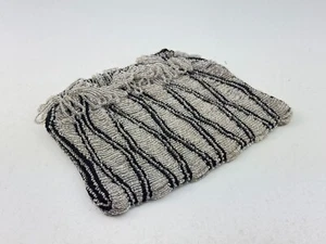 Vintage Art Deco Black Silver Clear Fully Beaded Clutch Case Handbag Bag Purse - Picture 1 of 5