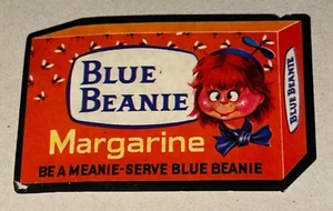 Wacky Packages Blue Beanie Margarine Meanie Topps Vintage 1973 Used Sticker - Picture 1 of 2