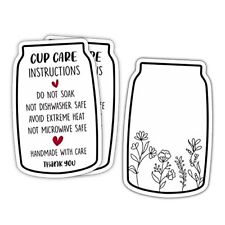 Glass Care Card, Tumbler Care Instructions Cards, Cup Care Card, Sublimation ...