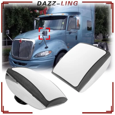 Espejo retrovisor de capó cromado derecho y derecho 2 piezas para 08-17 International ProStar Durstar Transtar Foto 1 de 4