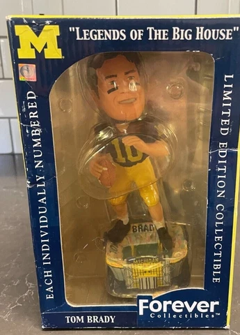 TOM BRADY Michigan Wolverines Football “Legends of the Big House” Bobblehead NIB Cover