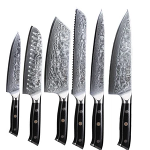 6Pcs Japanese Chef Knife Japanese VG10 Damascus Steel Kitchen Knives Chopper Set - Picture 1 of 12